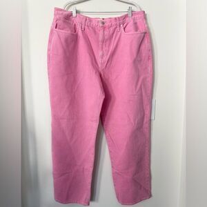 Madewell Barbie Pink Baggy Straight Jeans Garment-Dyed Edition 33